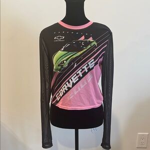 Juniors Long Sleeve Shirt - Black and Pink